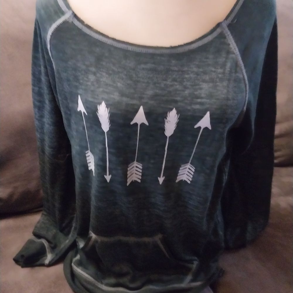 Zobha Grey, Bowneck, Long Arm Ladies  Graphic Lightweight Sweatshirt